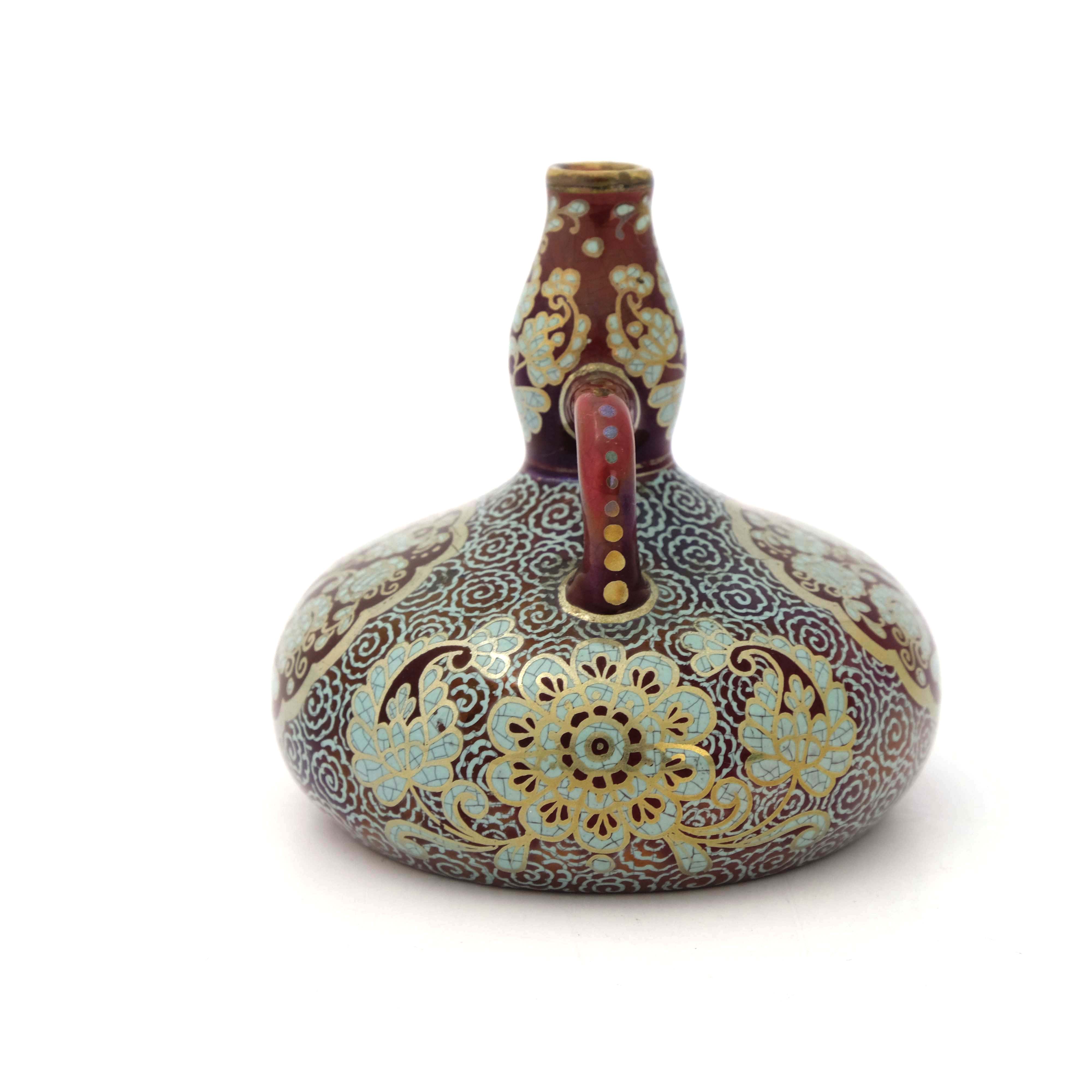 Zsolnay, Pecs, a miniature lustre vase - Image 2 of 5