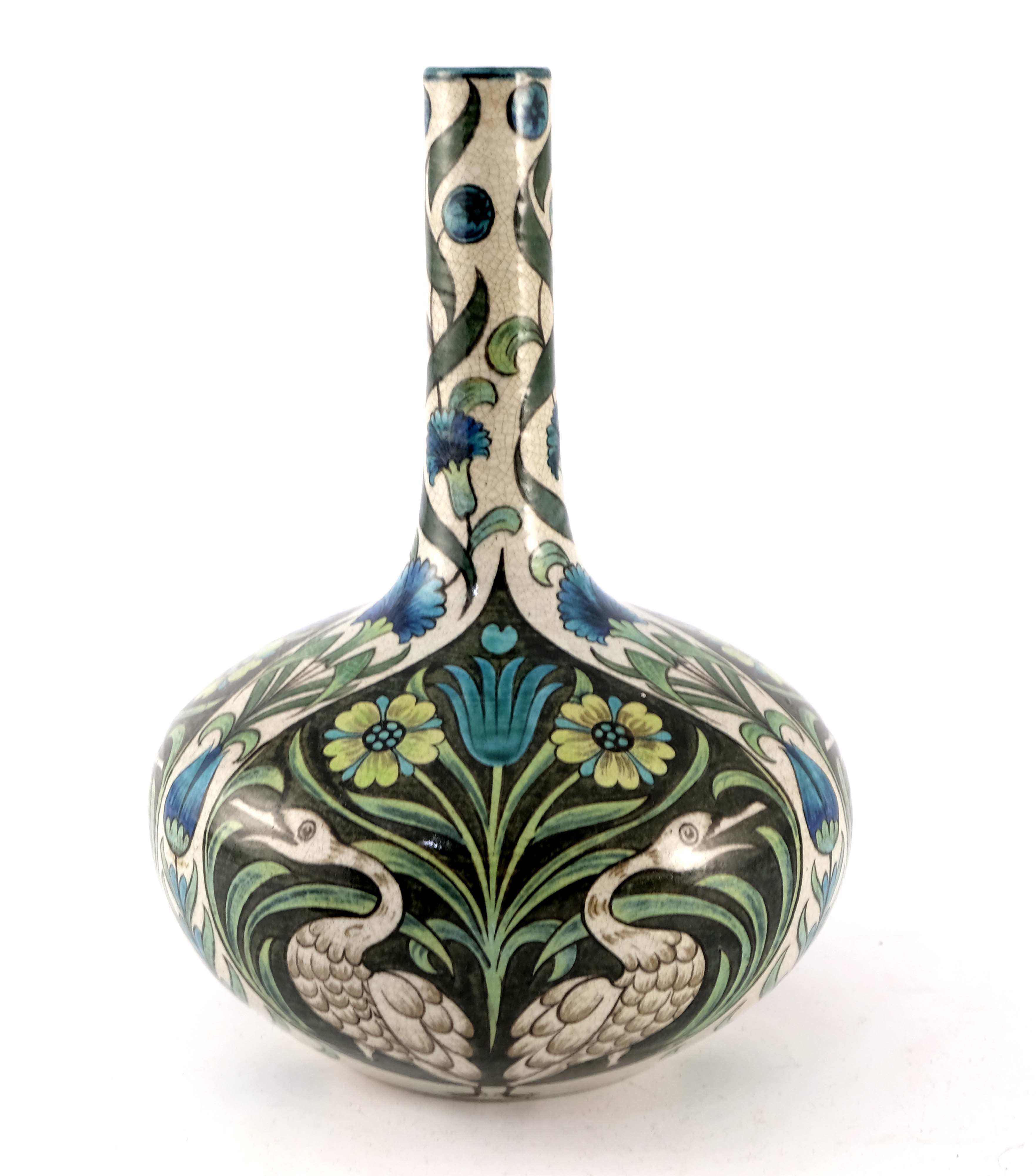 William De Morgan, a Persian double Swan vase - Image 2 of 6
