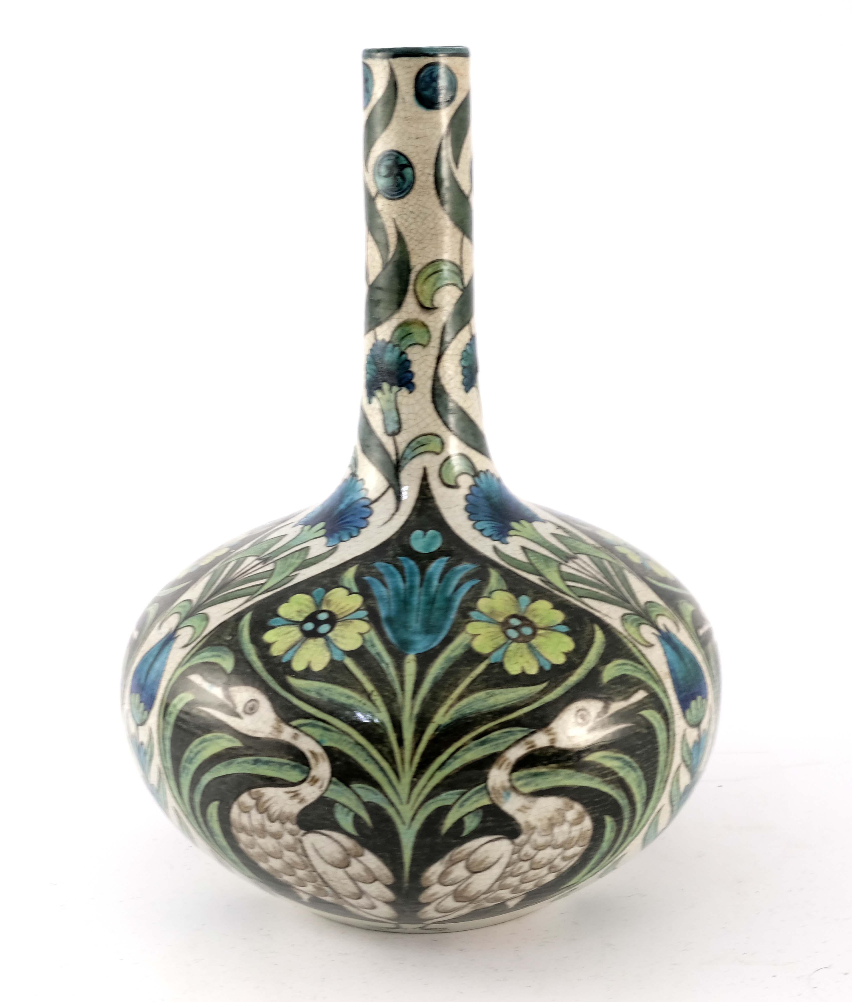 William De Morgan, a Persian double Swan vase - Image 3 of 6