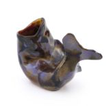 Bernard Moore, a flambe lustre figural fish vase