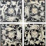Martin Brothers, a stoneware four tile panel