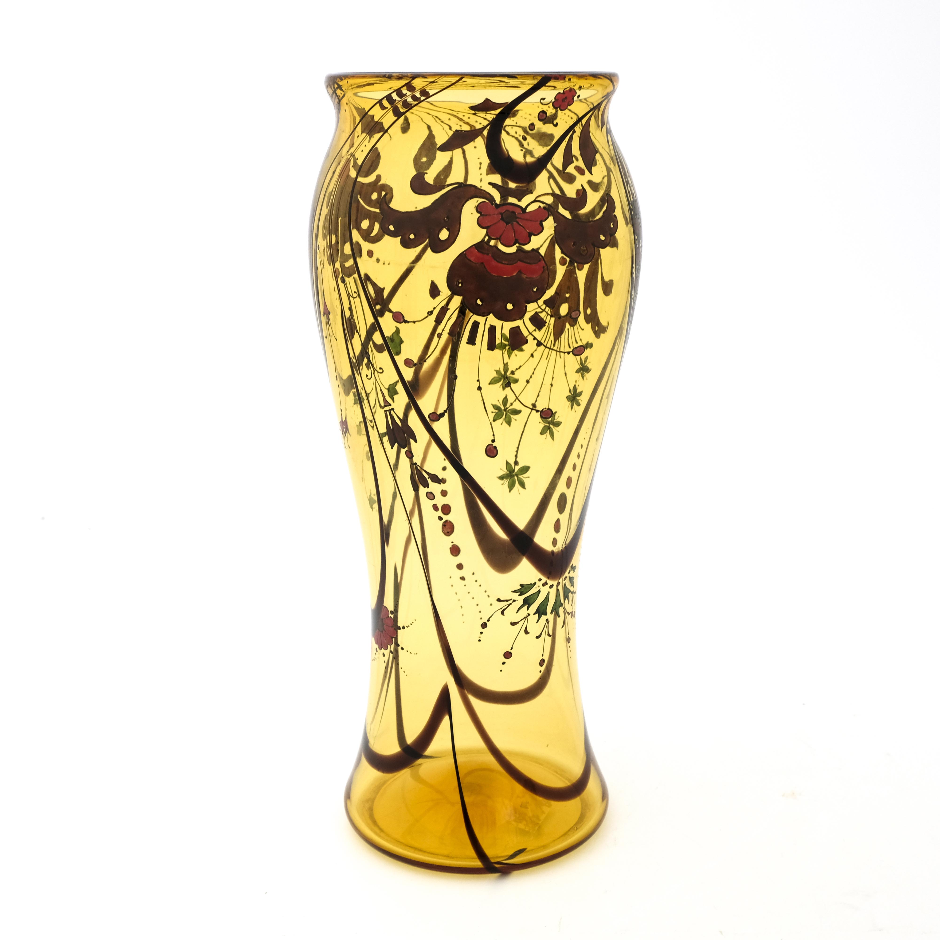 Stuart and Sons, an Art Deco enamelled glass vase