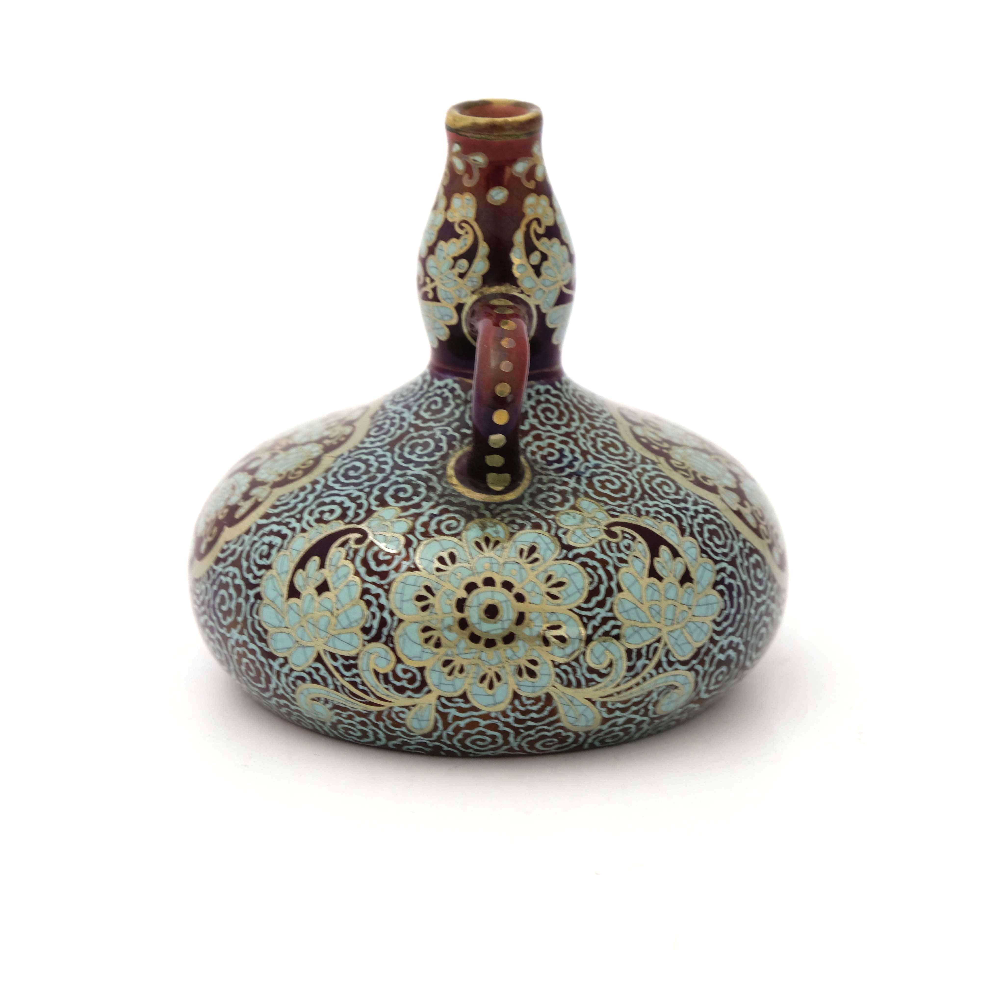 Zsolnay, Pecs, a miniature lustre vase - Image 4 of 5