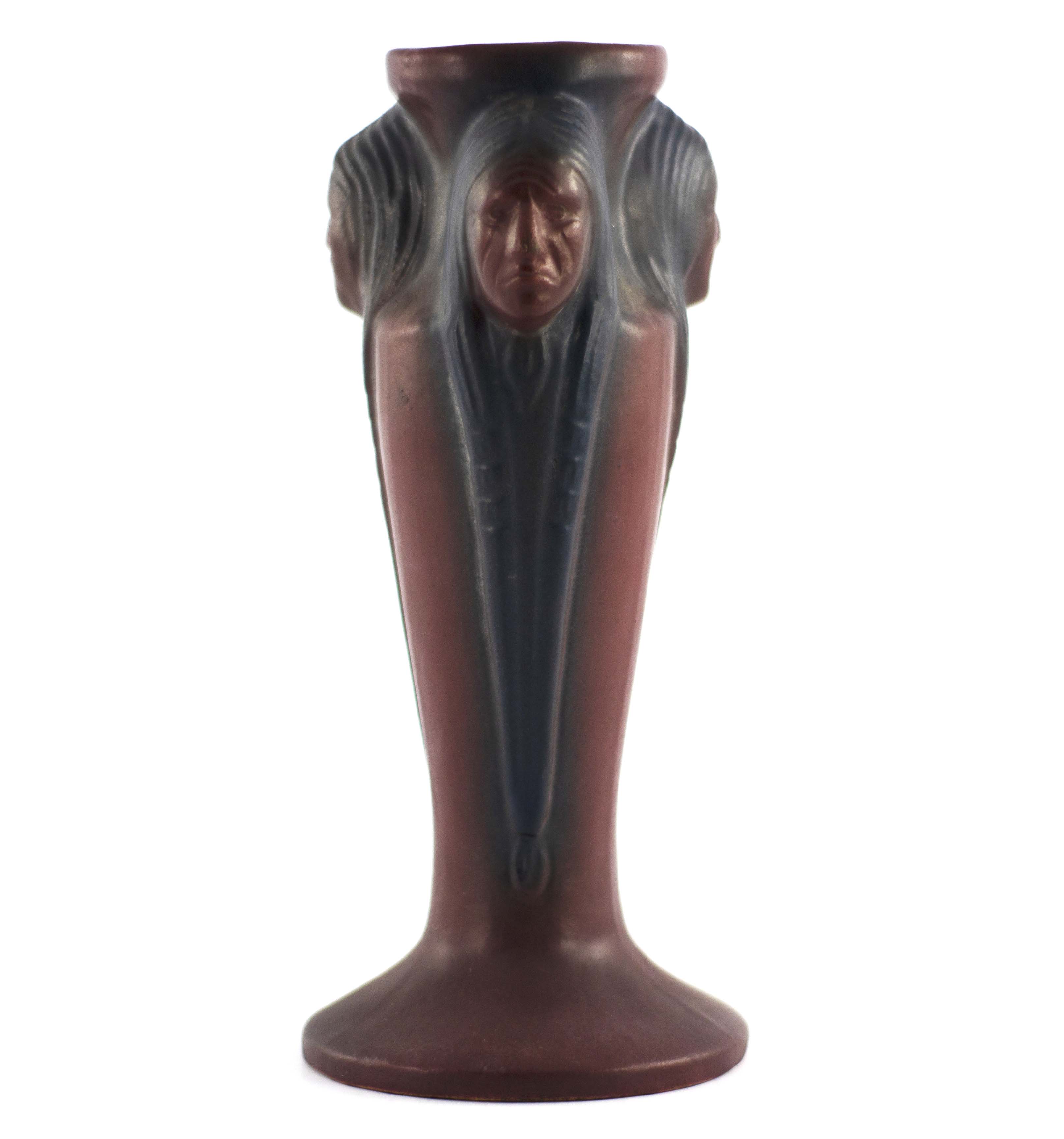 Van Briggle Pottery, an Indian Head vase - Image 3 of 5