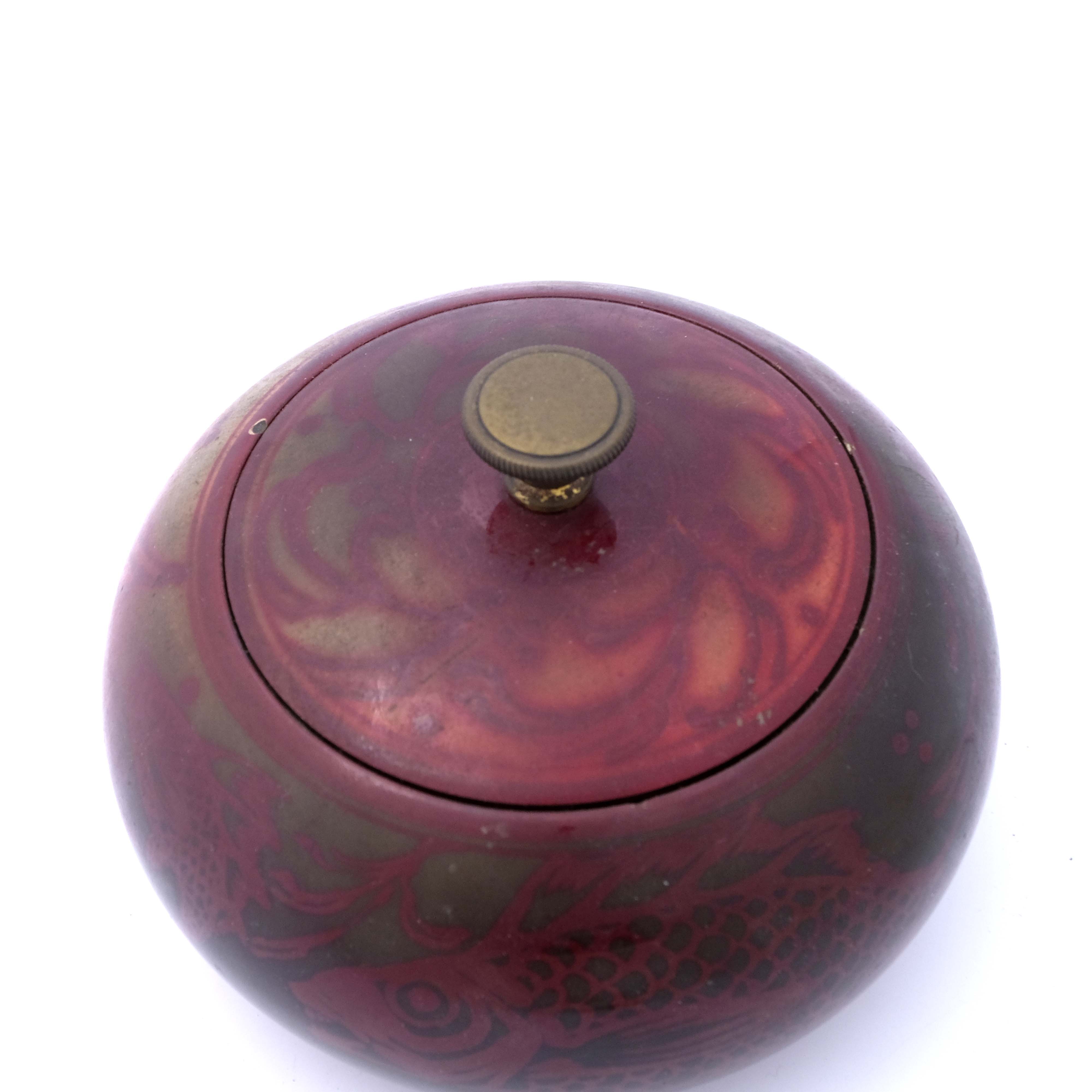 Bernard Moore, a flambe aquatic tobacco jar - Image 4 of 5