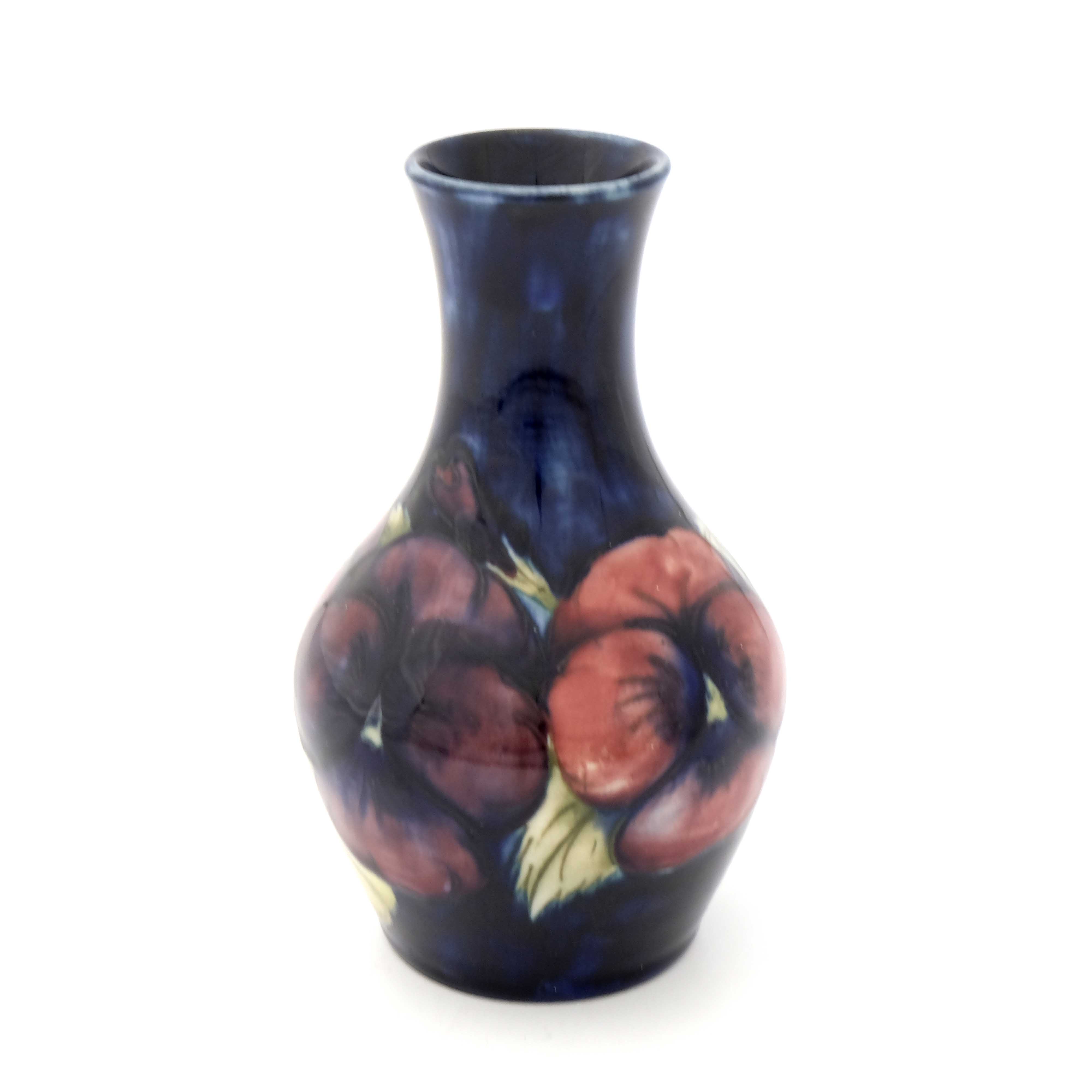 William Moorcroft, a small Pansy on blue vase - Image 2 of 3