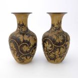 George Tinworth for Doulton Lambeth, a pair of sto