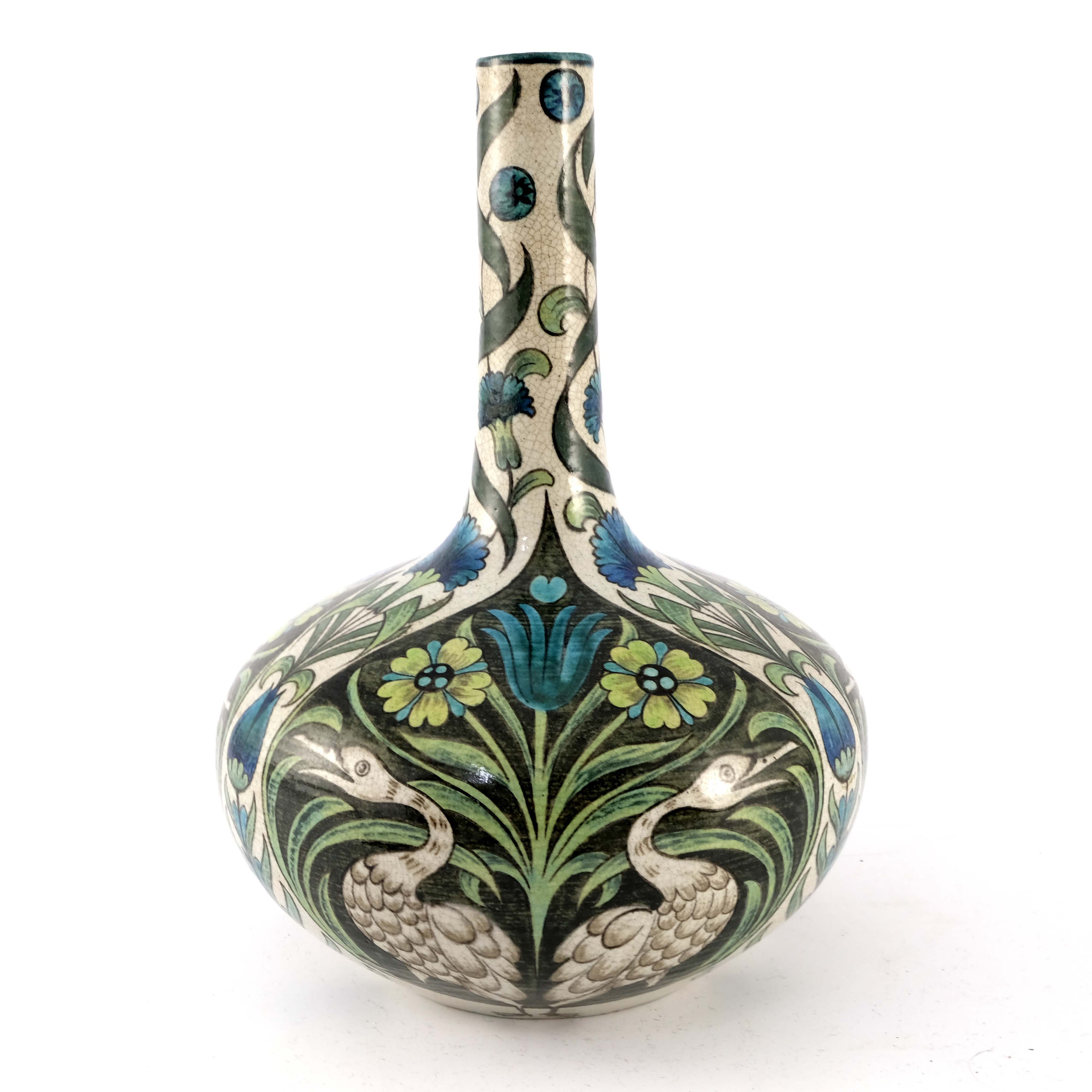 William De Morgan, a Persian double Swan vase - Image 4 of 6