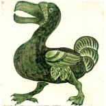 William De Morgan, a green and white Dodo tile