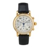 Montblanc, a gold plated Meisterstuck chronograph wirst watch