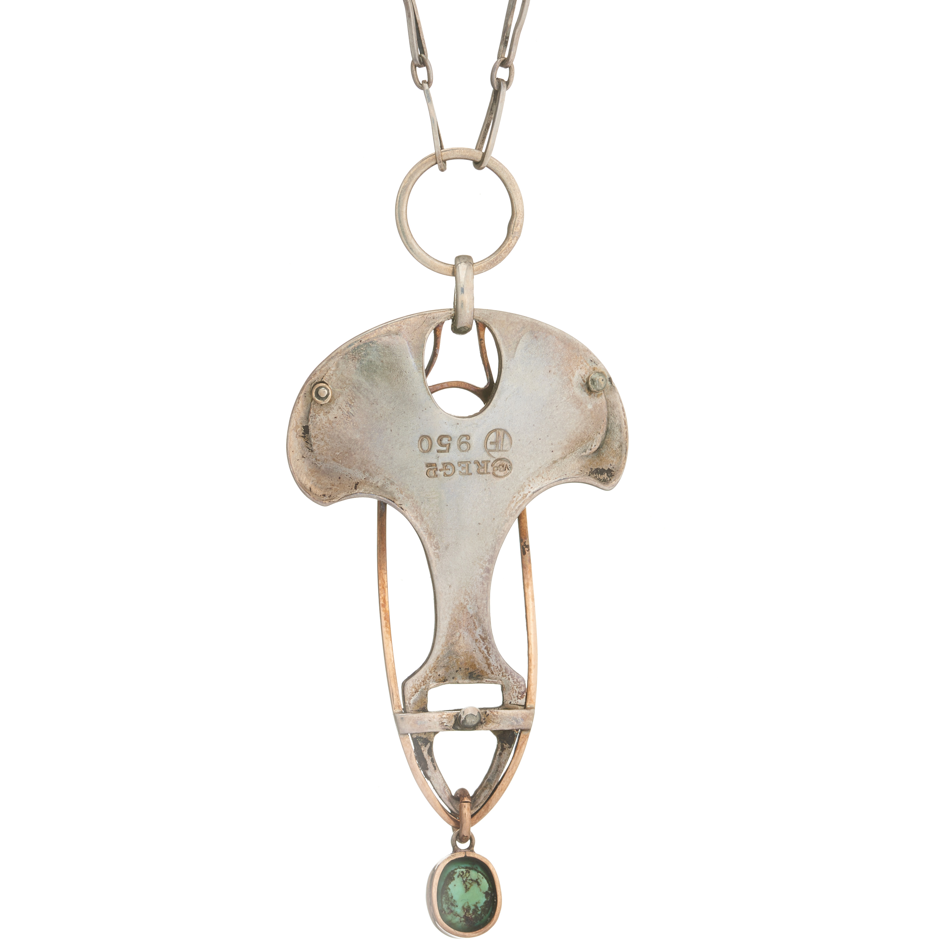 Theodor Fahrner for Murrle Bennett, an Art Nouveau silver and gold, turquoise and enamel necklace - Image 2 of 3