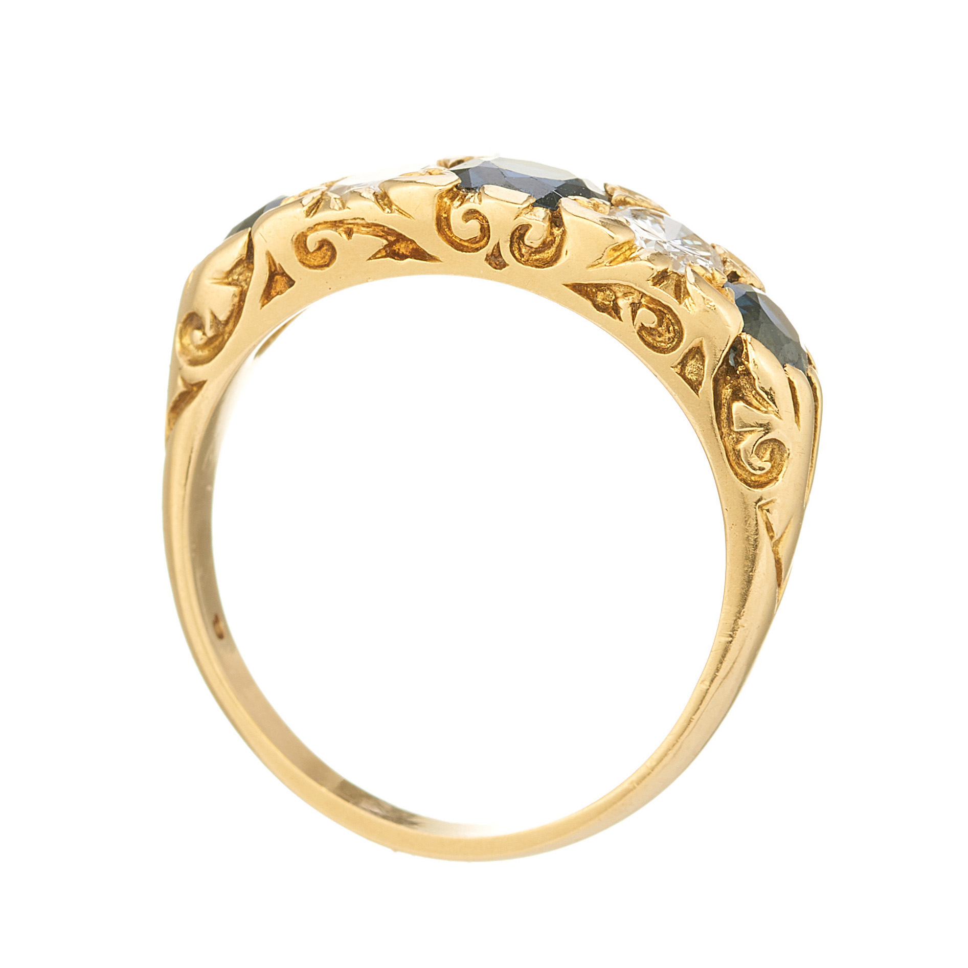 An 18ct gold sapphire and diamond five-stone ring - Image 2 of 2