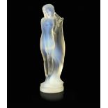 Lucille Sevin for Etling, a Nu Aux Longs Chevaux opalescent glass figure