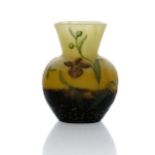 Daum, a pate de verre enamelled glass vase