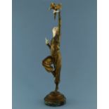 Paul Philippe for Rosenthal und Maeder, Girl with Parrot, an Art Deco cold painted and gilt bronze c