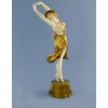 Claire Colinet, Crimean Dancer II, a gilt bronze and carved chryselephantine figure