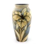 William Moorcroft, a salt glazed Orchid table lamp base, circa 1930, impressed marks and