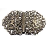 A late Victorian silver, openwork foliate buckle b