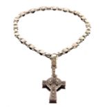 A late Victorian silver cross necklace, circa 1884