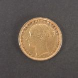 Victoria, gold sovereign coin dated 1887, Sydney Mint mark
