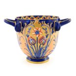William Moorcroft, a Macintyre Florian Alhambra cache pot, circa 1903, footed twin handled