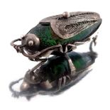 A 19th century silver cicada insect brooch