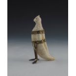 A 19th Century European ivory ink vessel, in the f