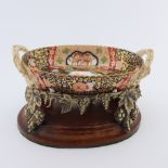 A late 19th Century Spode oval twin handled basket, circa 1880, decorated in a Japan pattern in