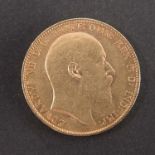 Edward VII, gold sovereign coin dated 1903 Perth Mint mark