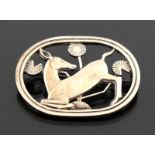 Arno Malinowski for Georg Jensen, a mid 20th century silver deer brooch