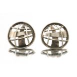 A pair of Modernist silver earrings, Harrods Stores Ltd., London 1990