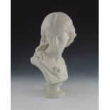 M Noble for Copeland, a Parian ware bust of Purity, circa 1869, impressed marks Ceramic and