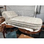 A late Victorian upholstered day bed or chaise, ri