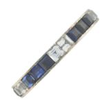A mid 20th century sapphire full eternity ring