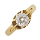An early 20th century 18ct gold diamond single-stone ring