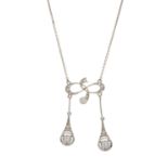An Edwardian diamond negligee necklace