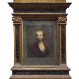 European School, late 19th Century, portrait of a bearded gentleman in Roman dress, gouache, 16 by