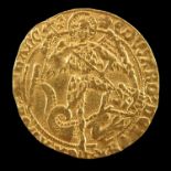 Edward IV Angel, 1471-3 2nd Reign mm Cinquefoil, 5.1g, ex Glendining Auction 25 Sep 1968 Lot 12