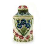 William Moorcroft, a Poppy and Forget me Not panel tea caddy
