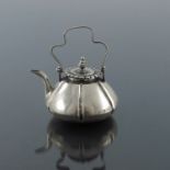 A novelty Continental silver kettle, import marks for Amsterdam