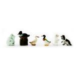 A collection of Royal Doulton and Bernard Moore animal figures