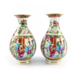 A pair of Chinese famille rose vases