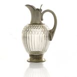 A Victorian silver and glass claret jug, John Grinsell and Sons, Birmingham 1891