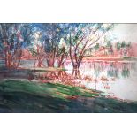 W. Harry Smith (British, 1875-1951), River Landscape, signed l.r, watercolour, 35 by 54cm, framed