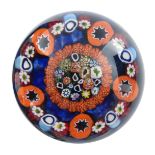 Paul Ysart, close packed millefiori and concentric ring glass paperweight