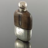 A Victorian silver and alligator hip flask, William Hutton and Sons, London 1897