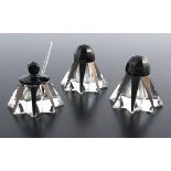 An Art Deco glass cruet set