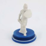 John Flaxman for Wedgwood, a cream and blue jasper ware chess piece, designed circa 1783, modelled