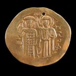Byzantine Coinage, Hyperpyron, Christ enthroned rev Emperor & Virgin Mary standing, possibly John I