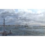 John Stone (British, 20th century), Collier's Reach, river Blackwater Essex, signed l.r, pastel, 28